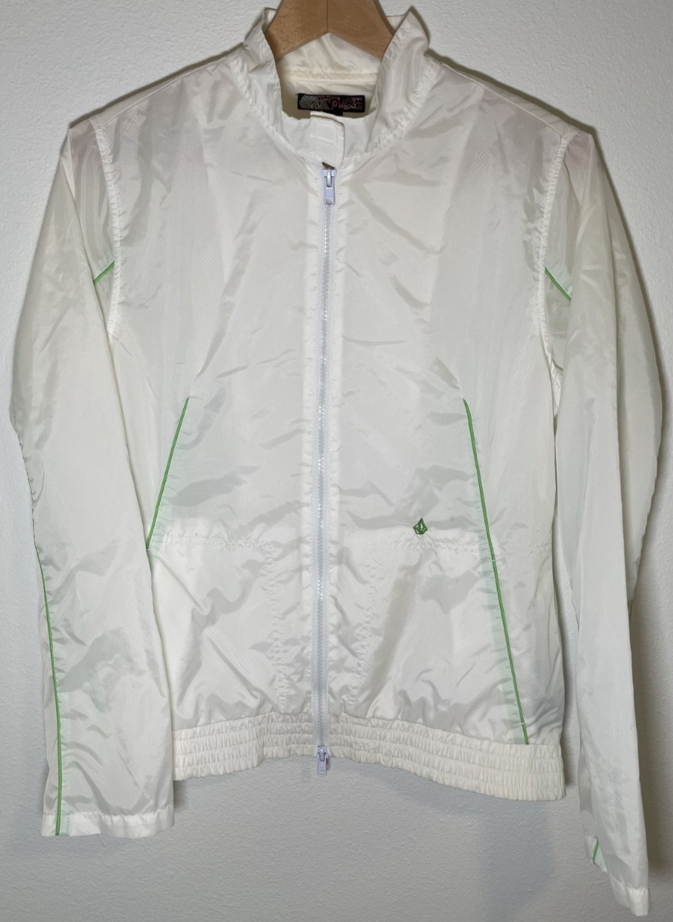 Vintage 2000's Volcom Gals Windbreaker Jacket White - M